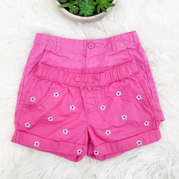 Gymboree Bundle (2) Pink & Floral Shorts Pants Size 6 - Picture 1 of 9